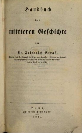 Handbuch der Weltgeschichte, 3. Handbuch der mittleren Geschichte