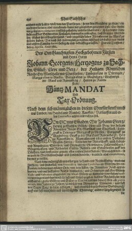Müntz Mandat Und Tax-Ordnung