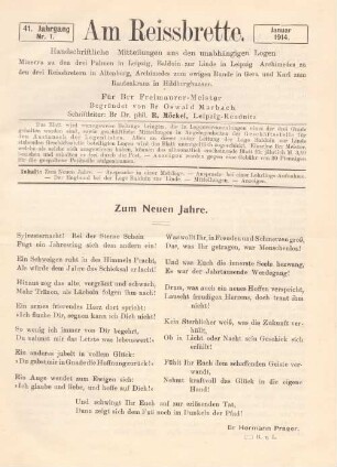 Nr. 1. Januar 1914.