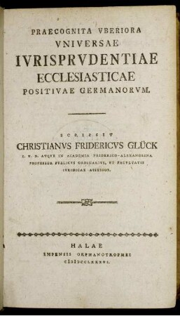 Praecognita Uberiora Universae Iurisprudentiae Ecclesiasticae Positivae Germanorum