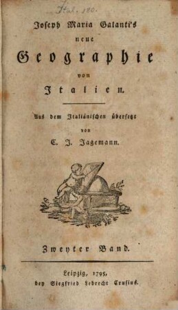 Joseph Maria Galanti's neue historische und geographische Beschreibung beider Sicilien, 5. Joseph Maria Galantis Geographie der sämmtlichen Staaten des Königs von Sardinien