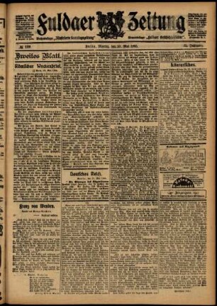 Zweite Ausgabe vom Montag, den 29. Mai 1905.