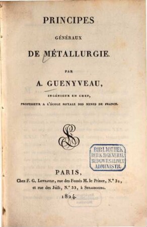 Principes généraux de métallurgie