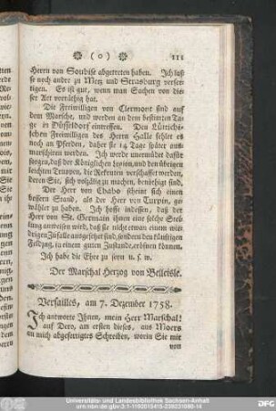 Versailles, am 7. Dezember 1758.