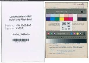 Entnazifizierung Wilhelm Hoster , geb. 04.05.1902 (Lagerverwalter)