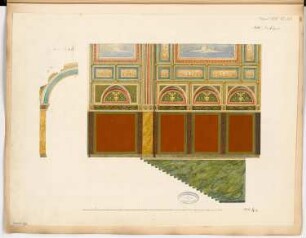Treppenhaus des Vereinshaus des Architekten-Vereins zu Berlin Monatskonkurrenz April 1884: Aufriss der Wand des Vestibüls mit Treppenwange