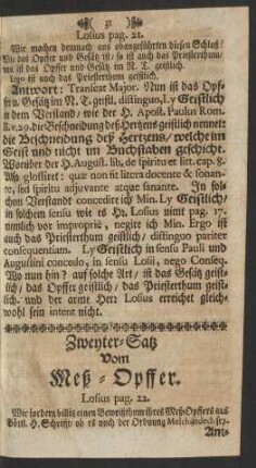 Zweyter-Satz Vom Meß-Opffer.
