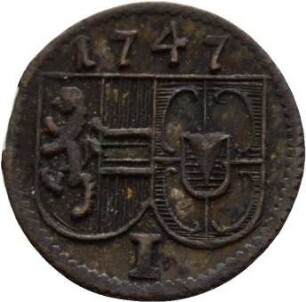 Münze, Pfennig, 1747