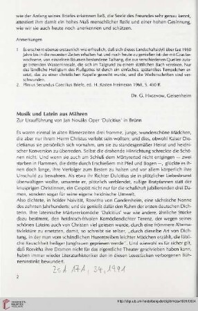 34: Musik und Latein aus Mähren : Zur Uraufführung von Jan Nováks Oper 'Dulcitius' in Brünn