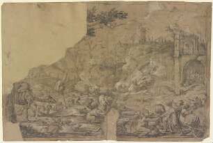 Die Versuchung des Heiligen Antonius in einer Landschaft