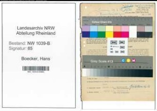 Entnazifizierung Hans Boecker , geb. 03.11.1910 (Kaufmann)