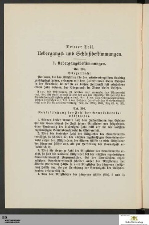 Dritter Teil: Uebergangs- und Schlußbestimmungen