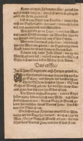 Das eylffte/ Jm Thon: Singen wir auß Hertzen grund [et]c.