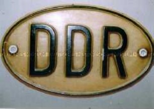 Auto-Nationalitätenkennzeichen "DDR"