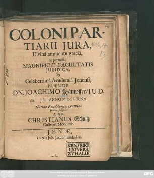 Coloni Partiarii Iura