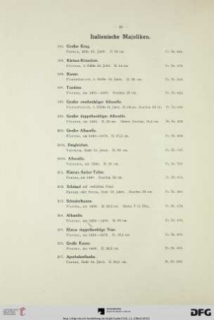 Italienische Majoliken (Nr. 204-261)