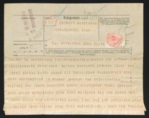 Brief von Hans von Hülsen an Gerhart Hauptmann