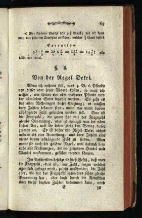 §. 8.: Von der Regel Detri