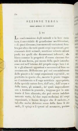 Sezione Terza. Degli Animali In Generale.