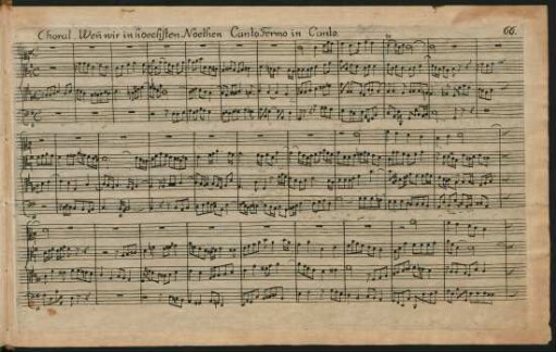 Choral. Wenn wir in hoechsten Noethen Canto Fermo in Canto