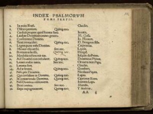 Index psalmorum. Tomi tertii