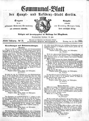 1864,21: No. 21, 22. Mai 1864