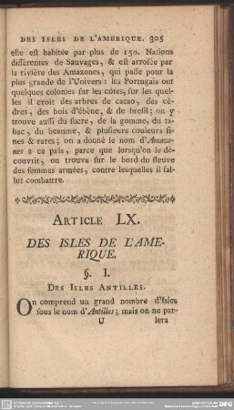 Article LX. Des Isles De L'Amerique