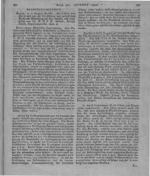 Grävell, M. C. F. W.: Die Lehren vom Besitze und von der Verjährung nach preussischem Rechte, mit Hinweisung auf das römische und canonische. Halle: Renger 1820