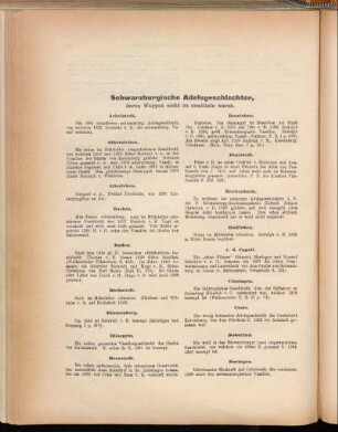 Schwarzburgische Adelsgeschlechter, deren Wappen nicht zu ermitteln waren.