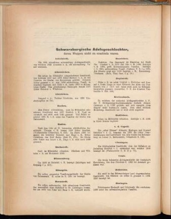 Schwarzburgische Adelsgeschlechter, deren Wappen nicht zu ermitteln waren.