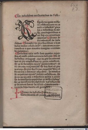 De defectibus occurrentibus in Missa