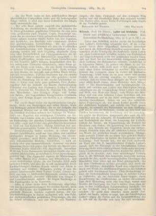 604-605 [Rezension] Nitzsch, Friedrich, Luther und Aristoteles