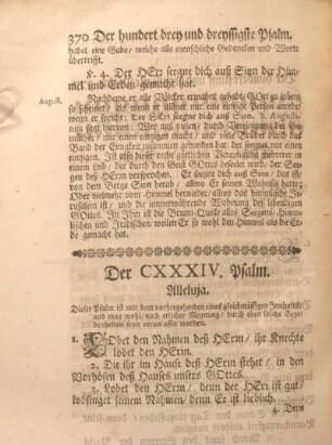 Der CXXXIV. Psalm. Alleluja.