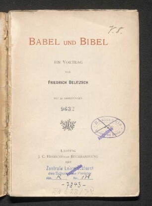 Babel und Bibel : ein Vortrag