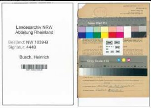 Entnazifizierung Heinrich Busch , geb. 09.05.1921 (Maler)