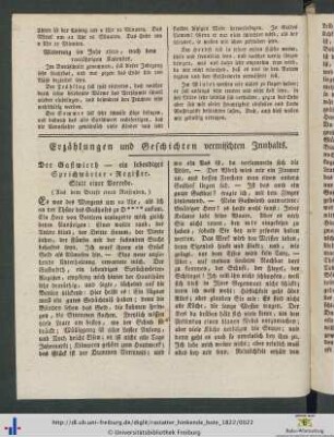 Erzählungen und Geschichten vermischten Innhalts.