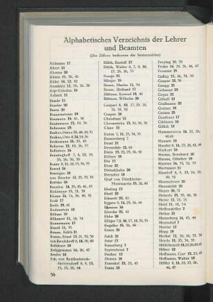 Alphabetisches Verzeichnis der Lehrer und Beamten