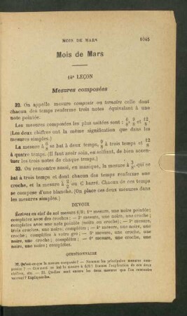 Mois de Mars