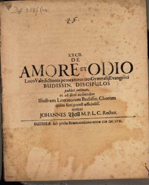 XXCII. De amore et odio