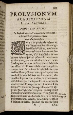 Prolusio Prima.
