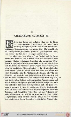 VI. Griechische Kultstätten