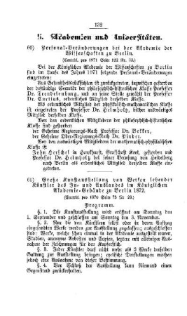 Große Kunstausstellung von Werken lebender Künstler des In- und Auslandes im Königlichen Akademie-Gebäude zu Berlin 1872 : [I. Akademien und Universitäten]