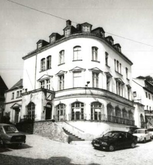 Schwarzenberg. Wohnhaus (Deutsche Bank), Steinweg 1 (1851/1900, um 1920). Eckansicht