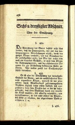 Sechs u. dreyßigster Abschnitt. Von der Ernährung