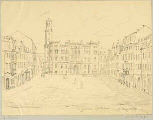 Das Rathaus in Zittau in Sachsen, 1840–1845 erbaut, im Neorenaissancestil unter der Verwendung von Plänen von Karl Friedrich Schinkel