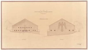 Fick, Roderich; Obersalzberg; Theaterhalle - Giebel (Vorder- und Rückansicht)