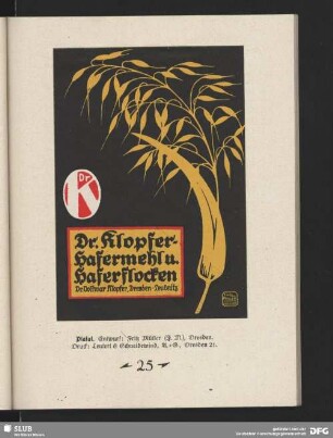 Dr. Klopfer Hafermehl u. Haferflocken