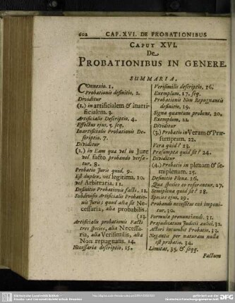Caput XVI. De Probationibus In Genere