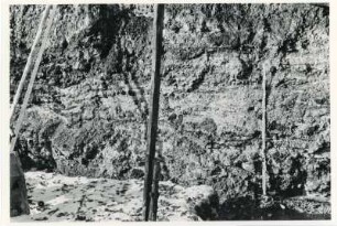 Dresden-Gittersee. Baugrube am Schacht 1. Nordwest-Stoß. Konglomerate