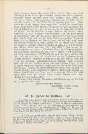 66. Die Schlacht bei Mühlberg. 1547.